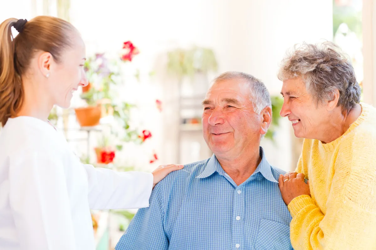 Senior couple experience personalized care in assisted living at Asbury Place Steadman Hill