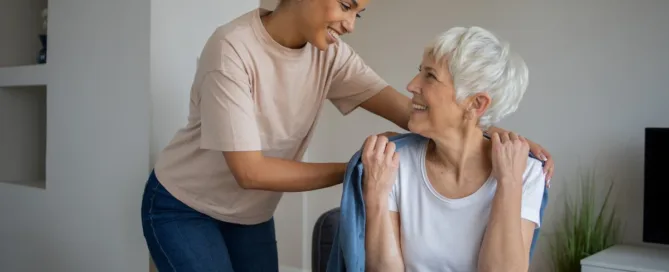 Caregiver adjusting to a senior’s change in care needs at Asbury Place Steadman Hill assisted living community in Kingsport TN