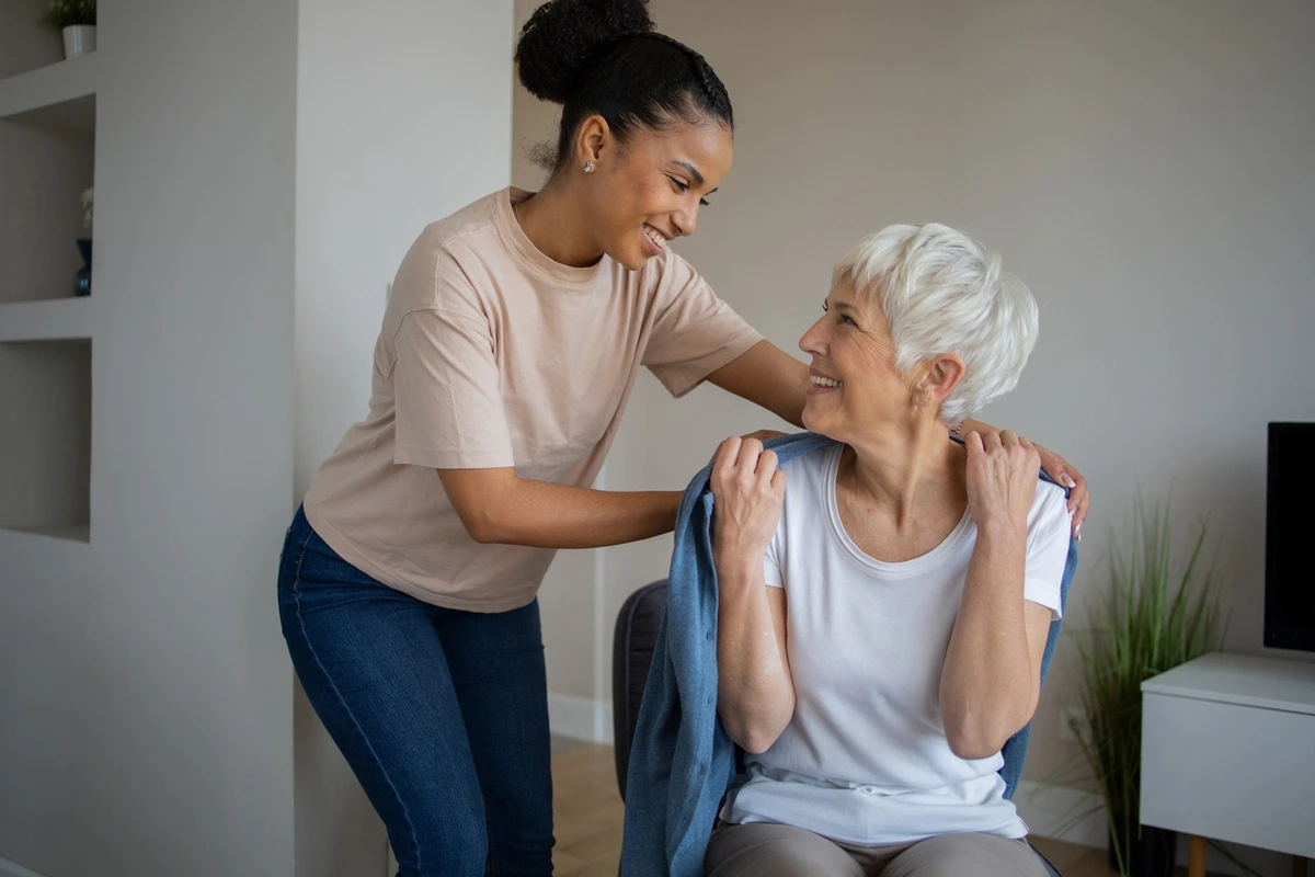 Caregiver adjusting to a senior’s change in care needs at Asbury Place Steadman Hill assisted living community