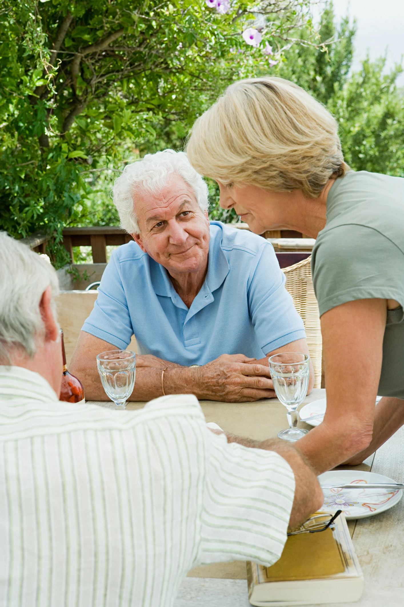 Residents Eating Outside of Asbury Place Steadman Hill Assisted Living Community Kingsport TN